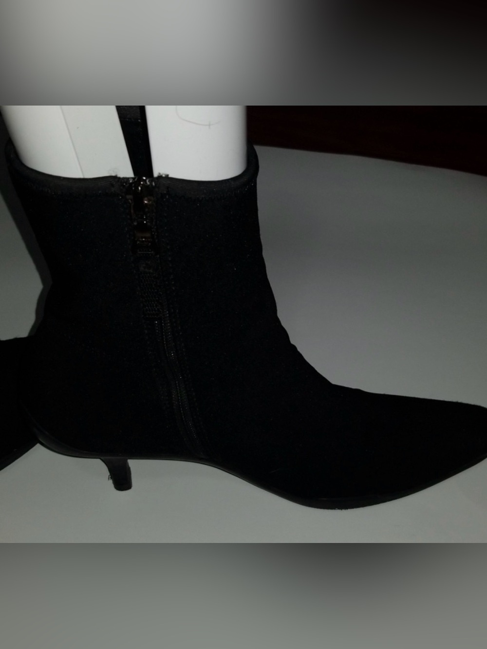 Prada Vintage Booties Side Zipper Ankle Boots Kitten Heels size 34.5 or 4.5 (US) - Picture 4 of 8